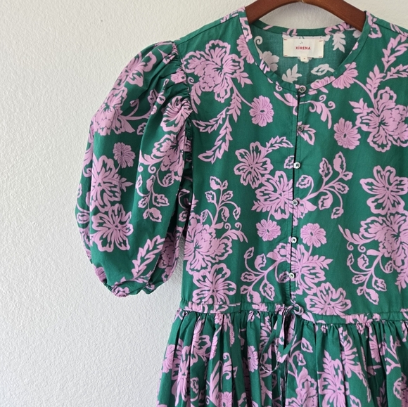 XiRENA Aurie 100% Cotton Puff Sleeve Mini Dress Pockets Size Medium New No Tag - Picture 5 of 16